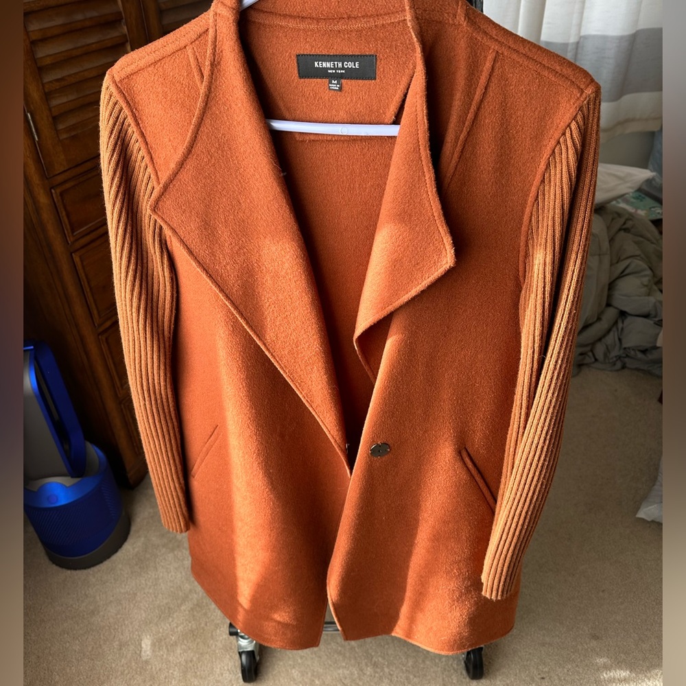 Kenneth Cole Sweater Jacket, Rust, Size M, Like New